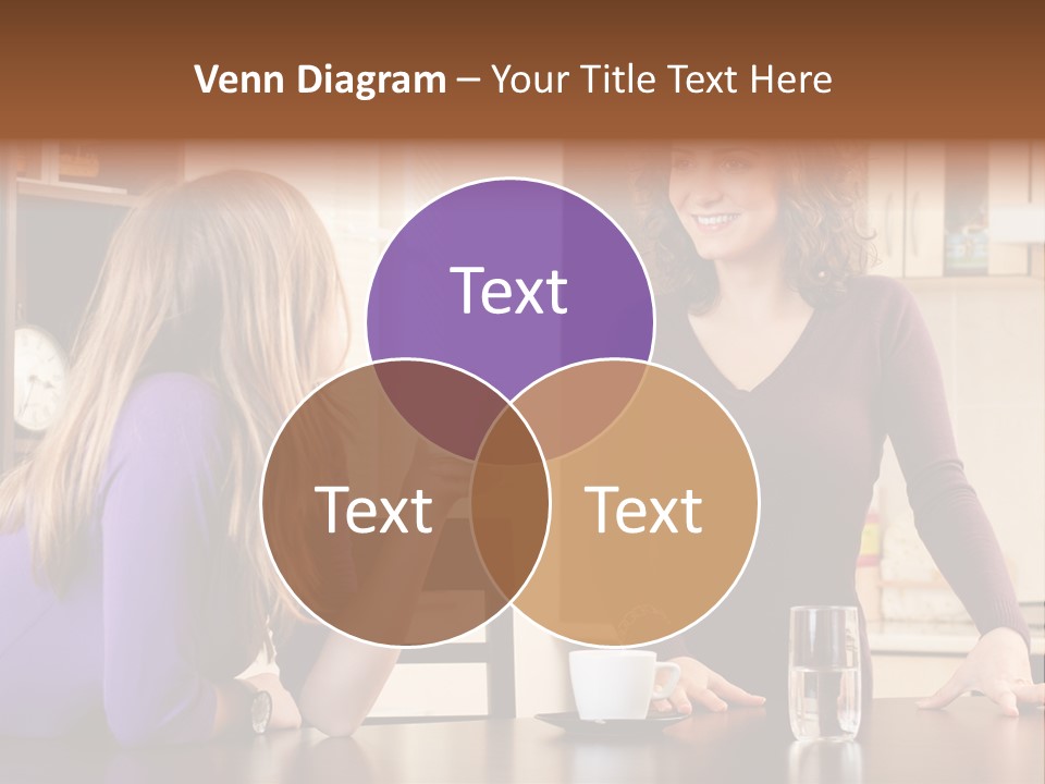 Two Friends Having Coffee And Chatting PowerPoint Template