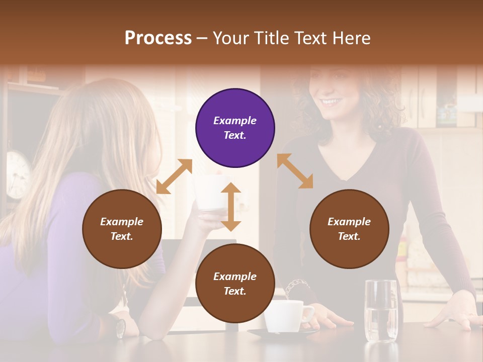 Two Friends Having Coffee And Chatting PowerPoint Template