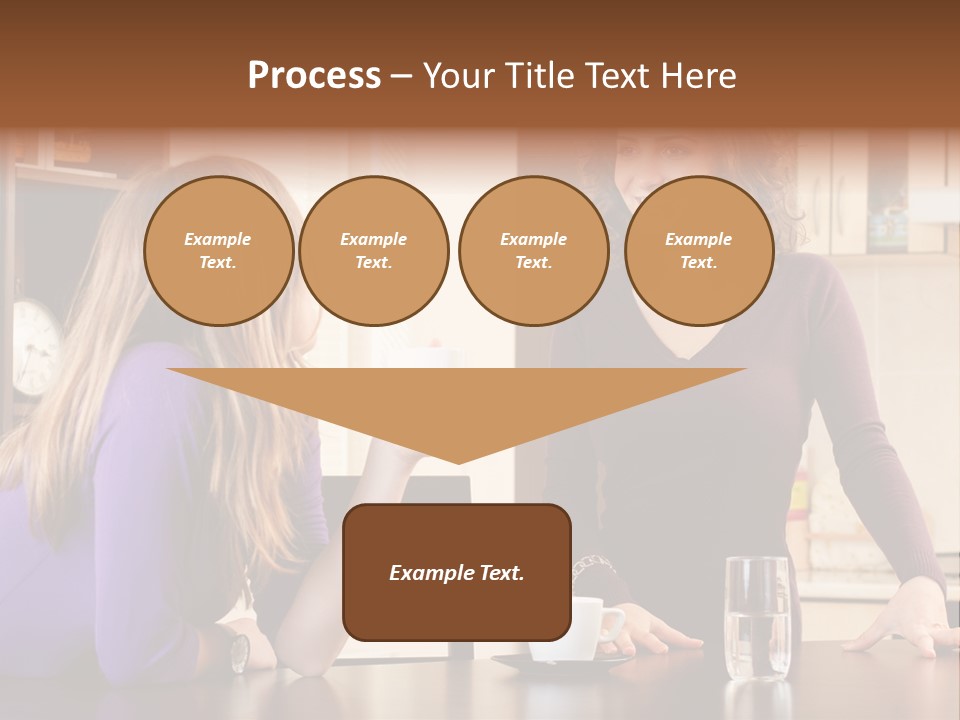 Two Friends Having Coffee And Chatting PowerPoint Template