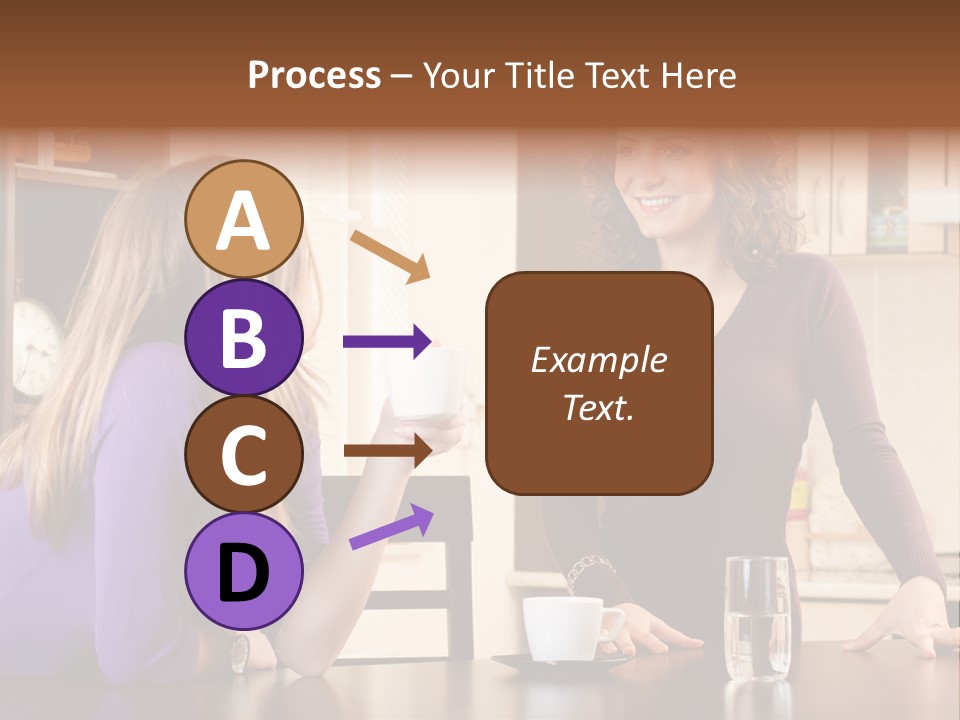 Two Friends Having Coffee And Chatting PowerPoint Template