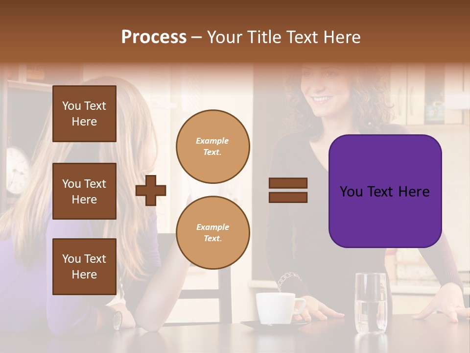 Two Friends Having Coffee And Chatting PowerPoint Template