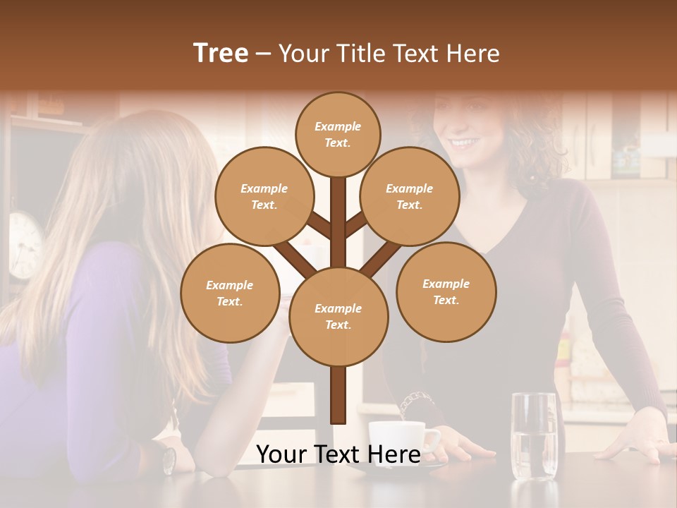 Two Friends Having Coffee And Chatting PowerPoint Template