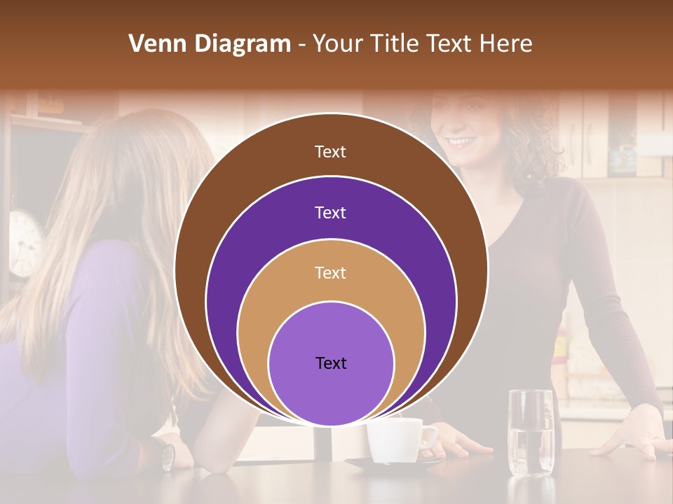 Two Friends Having Coffee And Chatting PowerPoint Template