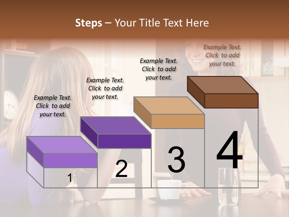 Two Friends Having Coffee And Chatting PowerPoint Template