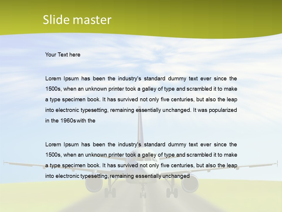 Plane On A Runway PowerPoint Template