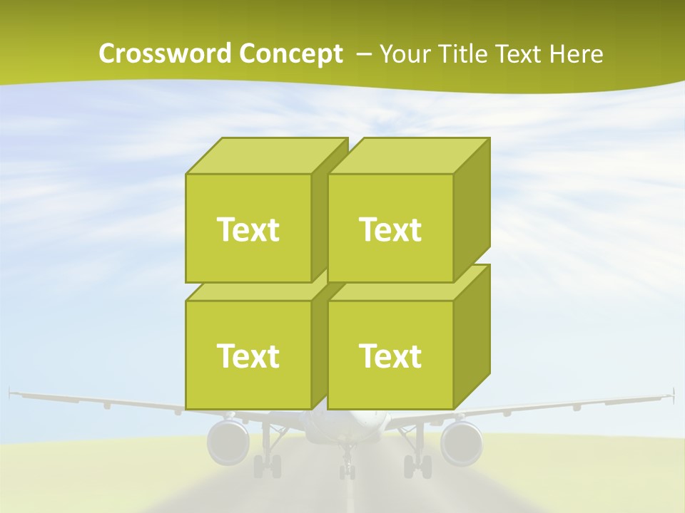 Plane On A Runway PowerPoint Template