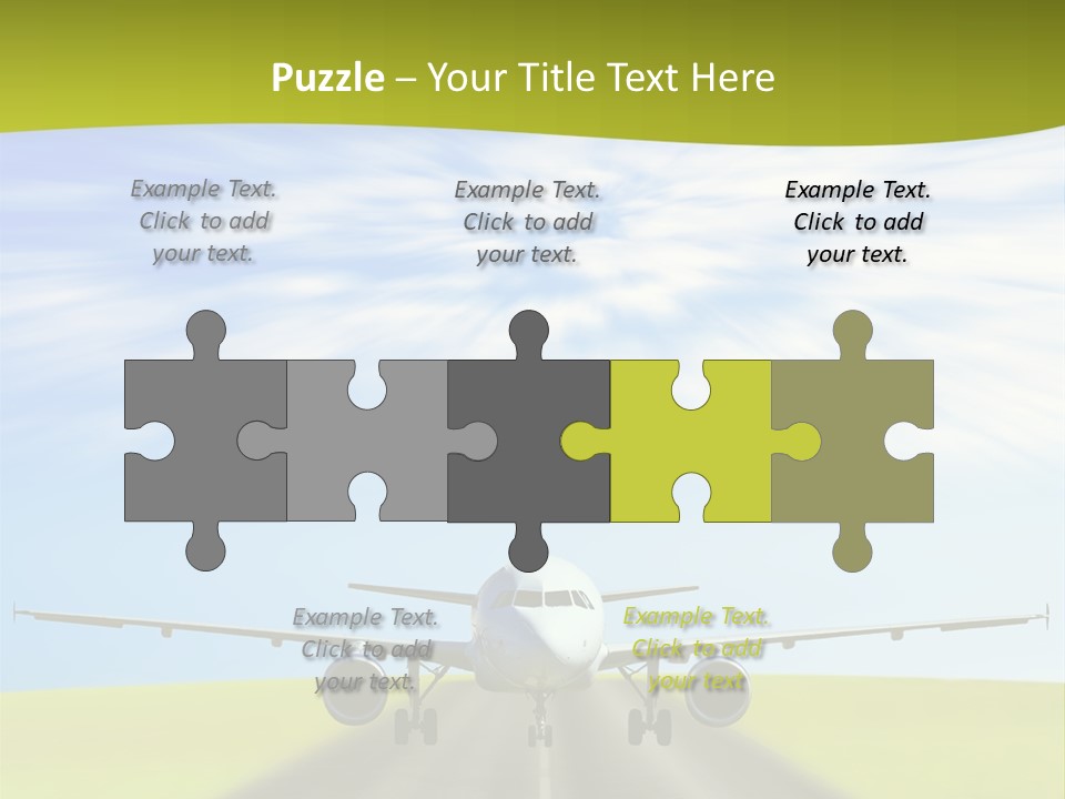 Plane On A Runway PowerPoint Template