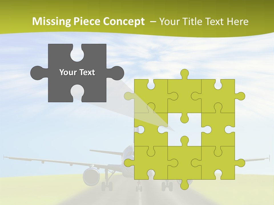 Plane On A Runway PowerPoint Template