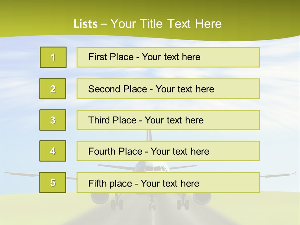 Plane On A Runway PowerPoint Template