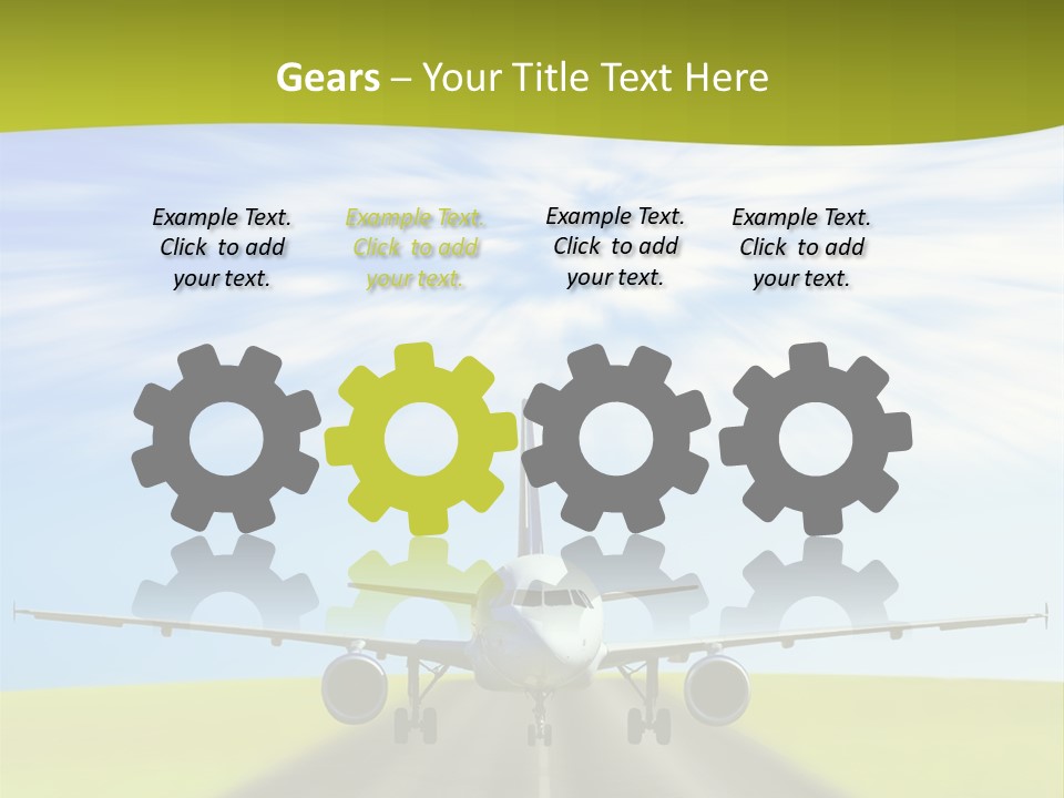 Plane On A Runway PowerPoint Template