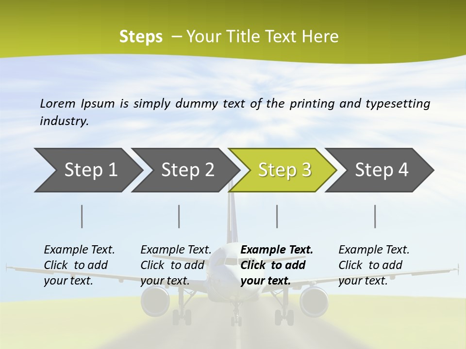 Plane On A Runway PowerPoint Template