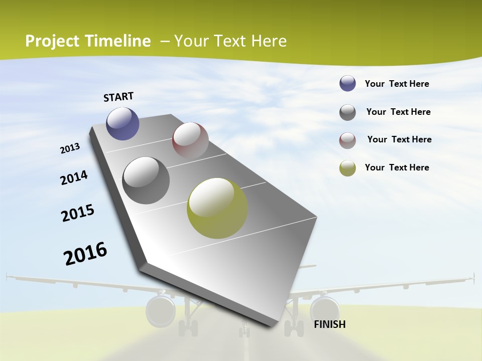 Plane On A Runway PowerPoint Template