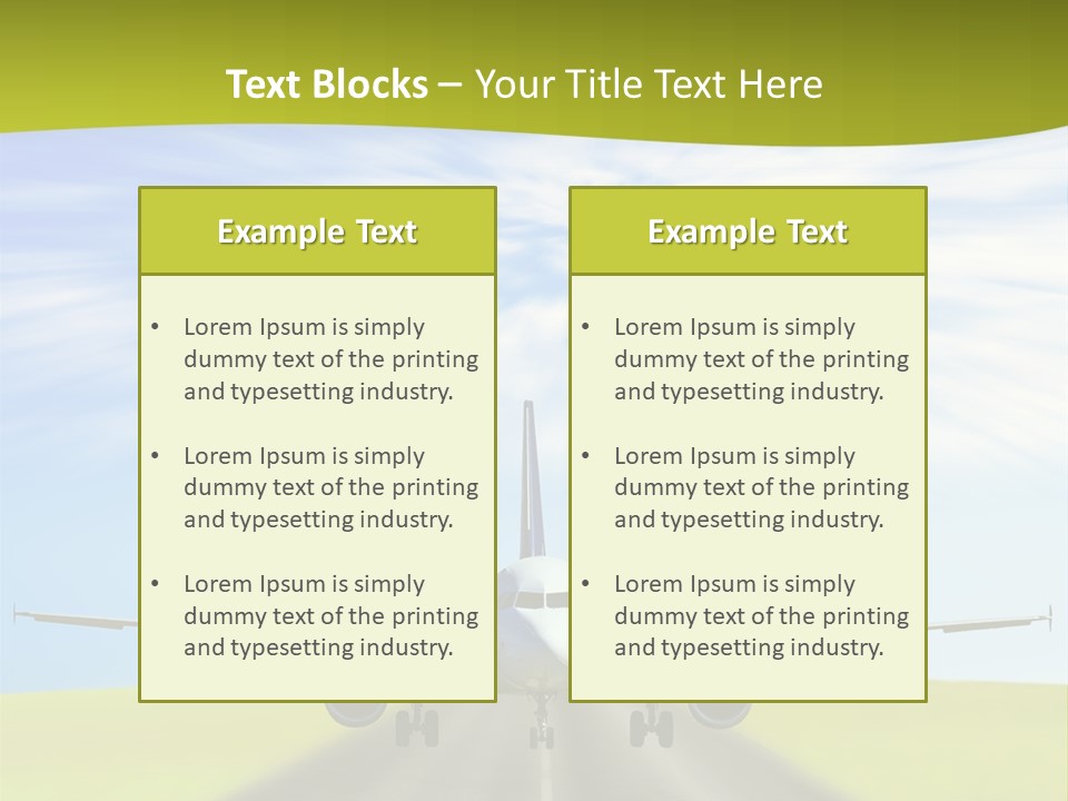 Plane On A Runway PowerPoint Template