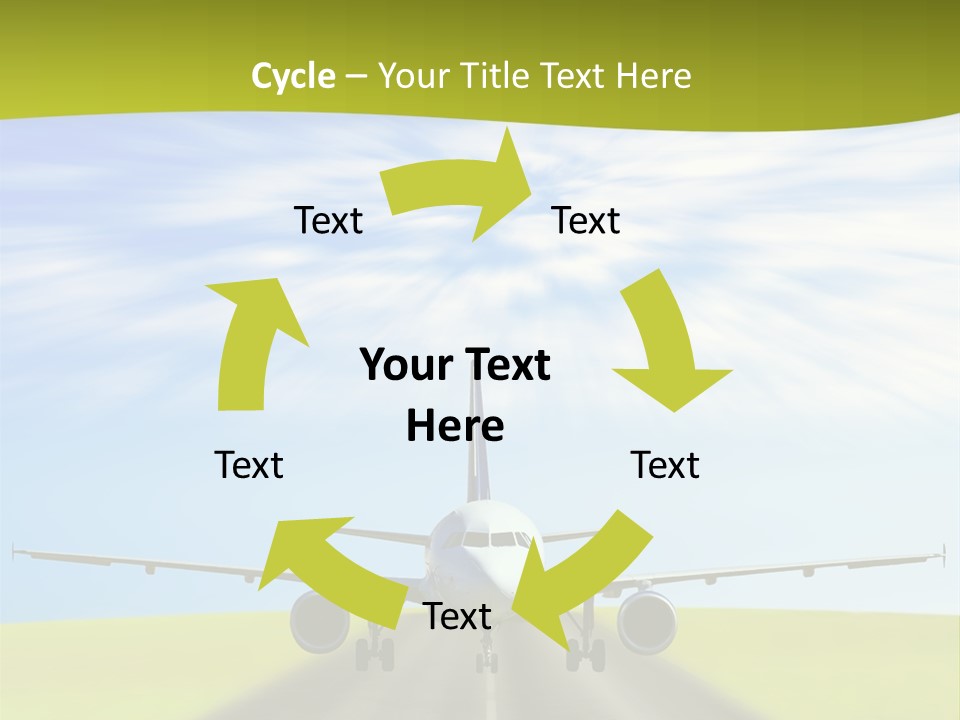 Plane On A Runway PowerPoint Template