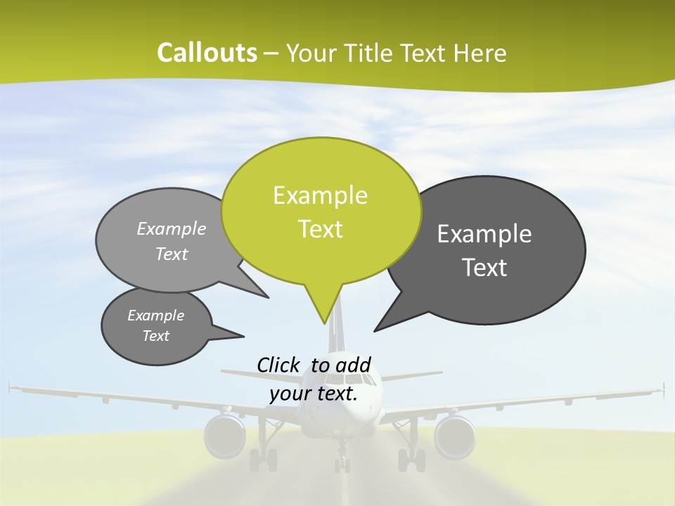 Plane On A Runway PowerPoint Template