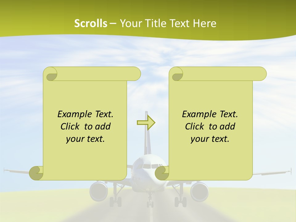 Plane On A Runway PowerPoint Template