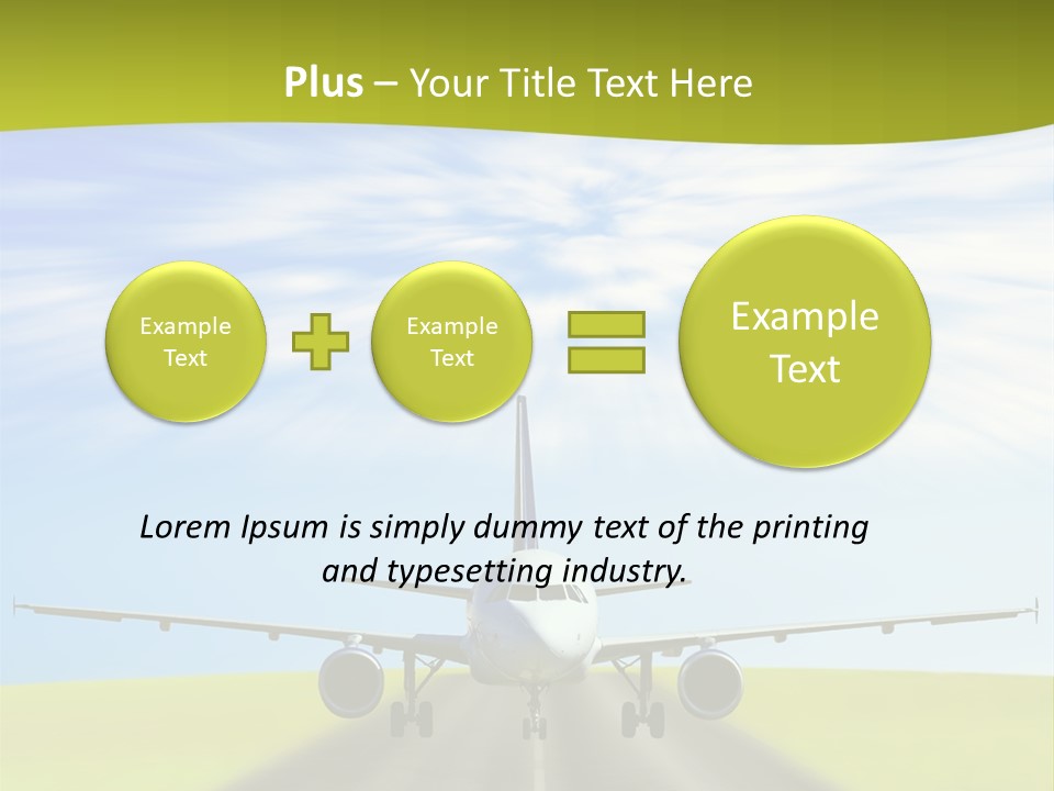 Plane On A Runway PowerPoint Template