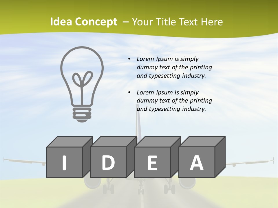 Plane On A Runway PowerPoint Template