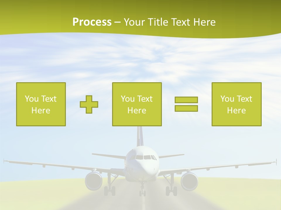 Plane On A Runway PowerPoint Template
