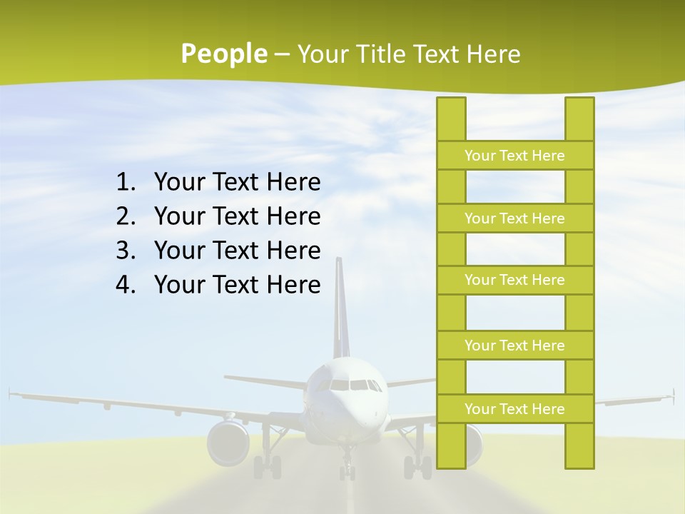 Plane On A Runway PowerPoint Template