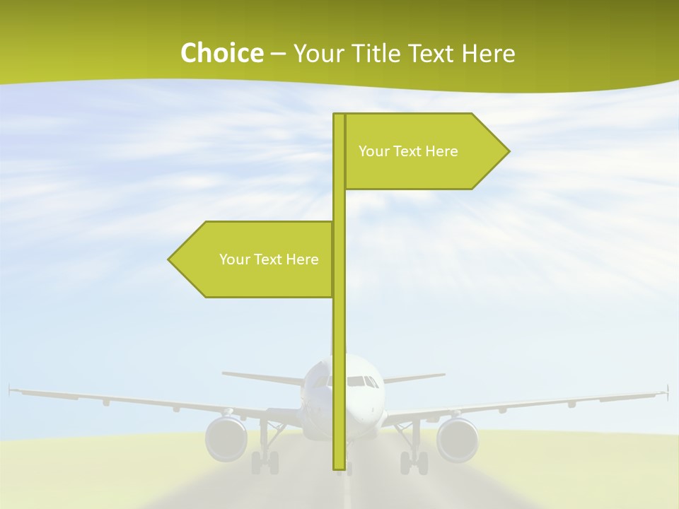 Plane On A Runway PowerPoint Template