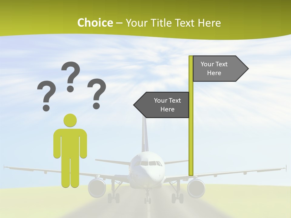 Plane On A Runway PowerPoint Template