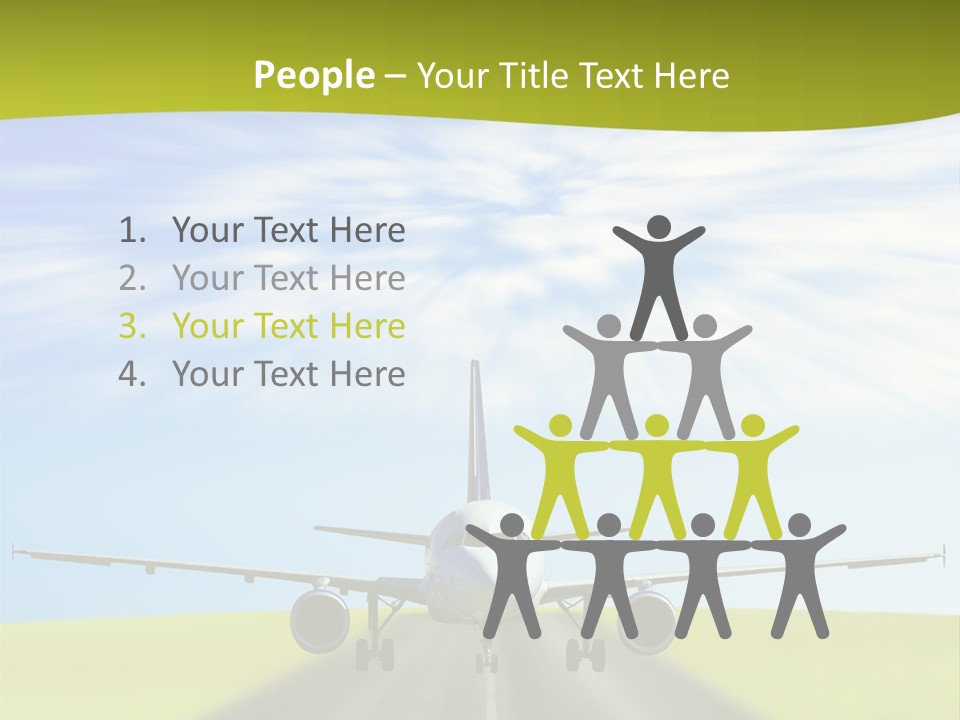 Plane On A Runway PowerPoint Template