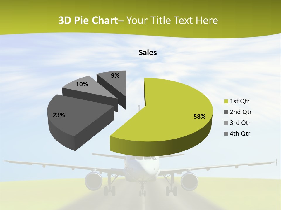 Plane On A Runway PowerPoint Template