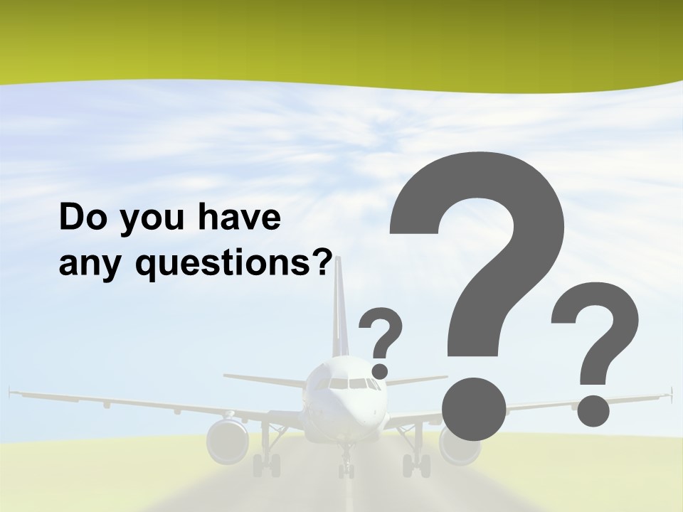 Plane On A Runway PowerPoint Template