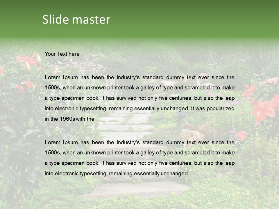 A Beautiful Nature Path Through A Garden. PowerPoint Template