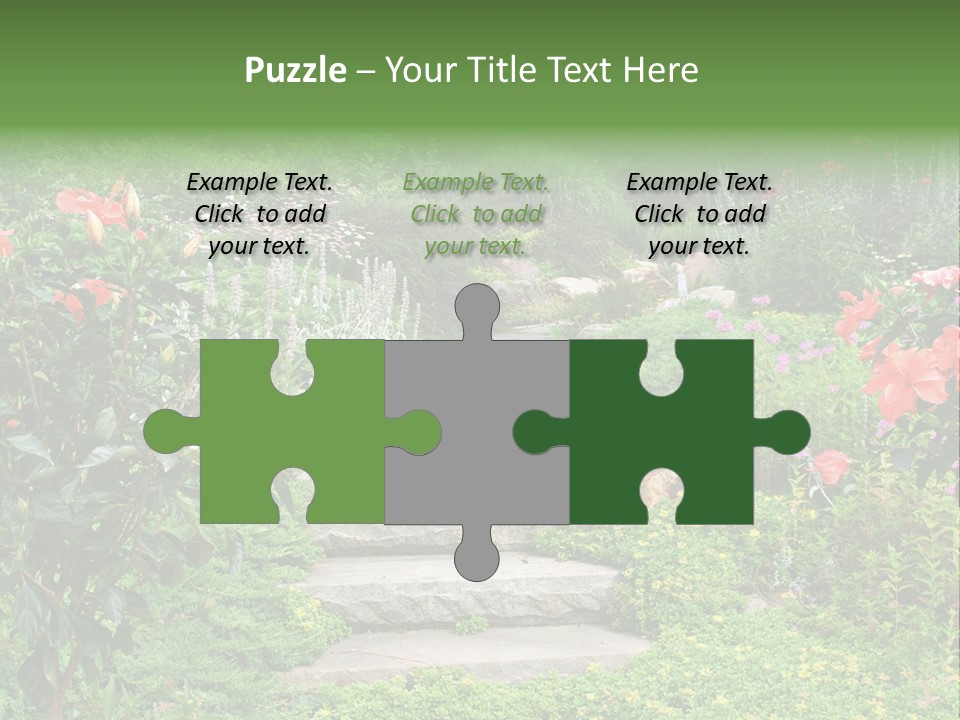 A Beautiful Nature Path Through A Garden. PowerPoint Template