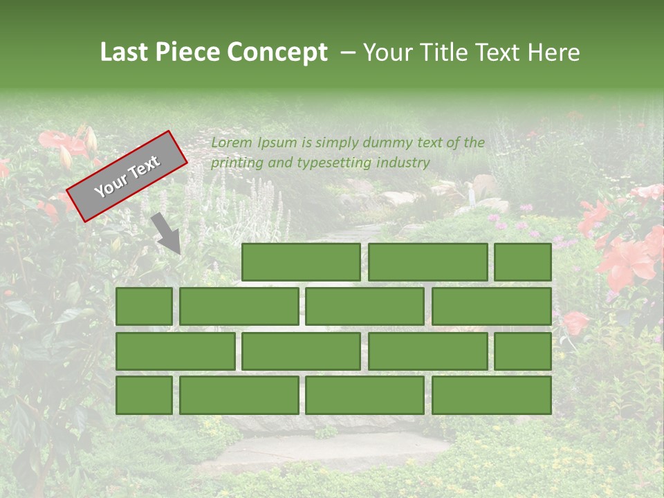 A Beautiful Nature Path Through A Garden. PowerPoint Template