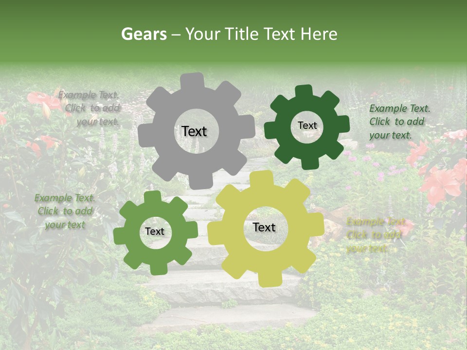 A Beautiful Nature Path Through A Garden. PowerPoint Template