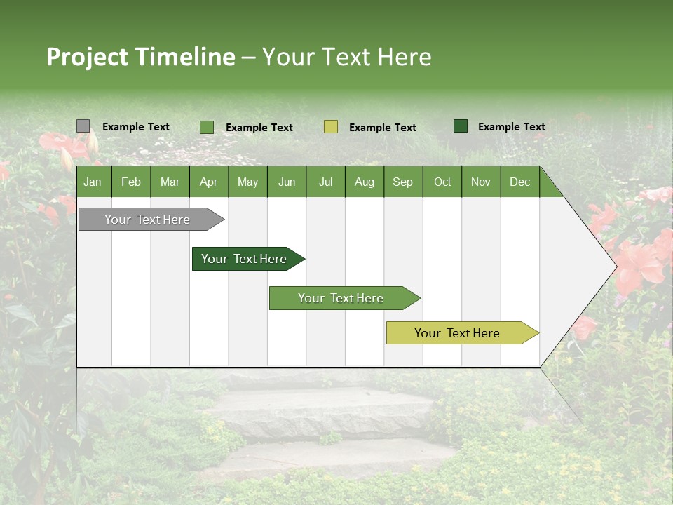 A Beautiful Nature Path Through A Garden. PowerPoint Template