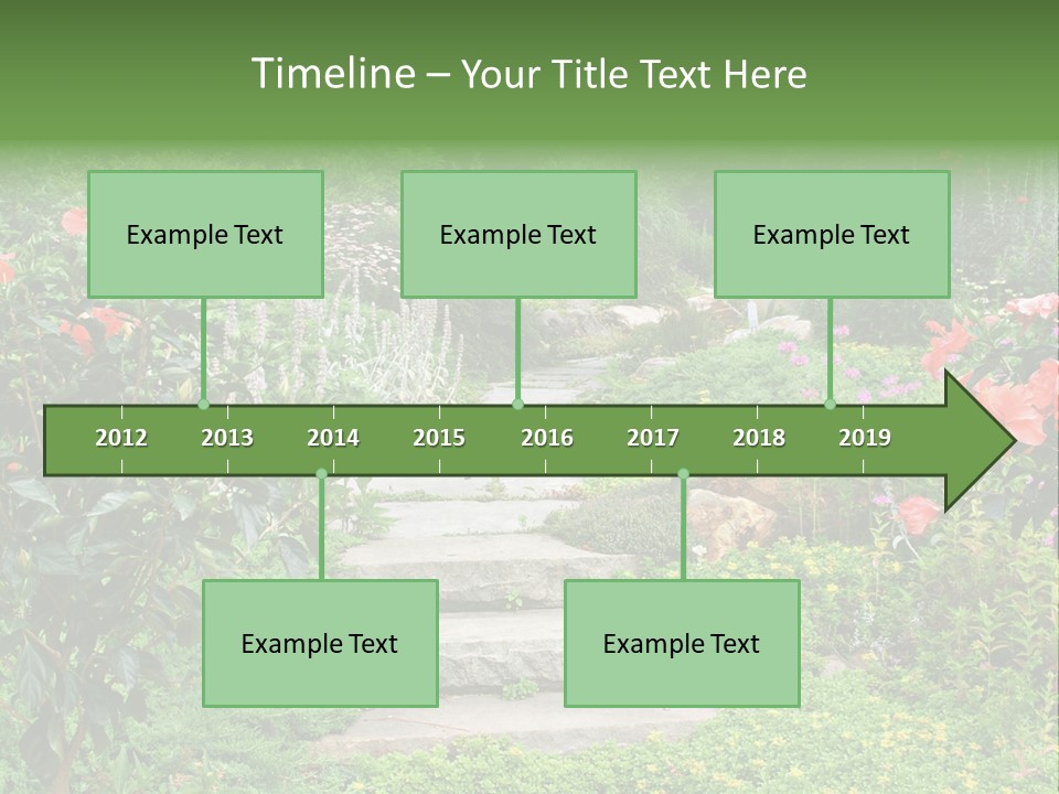 A Beautiful Nature Path Through A Garden. PowerPoint Template