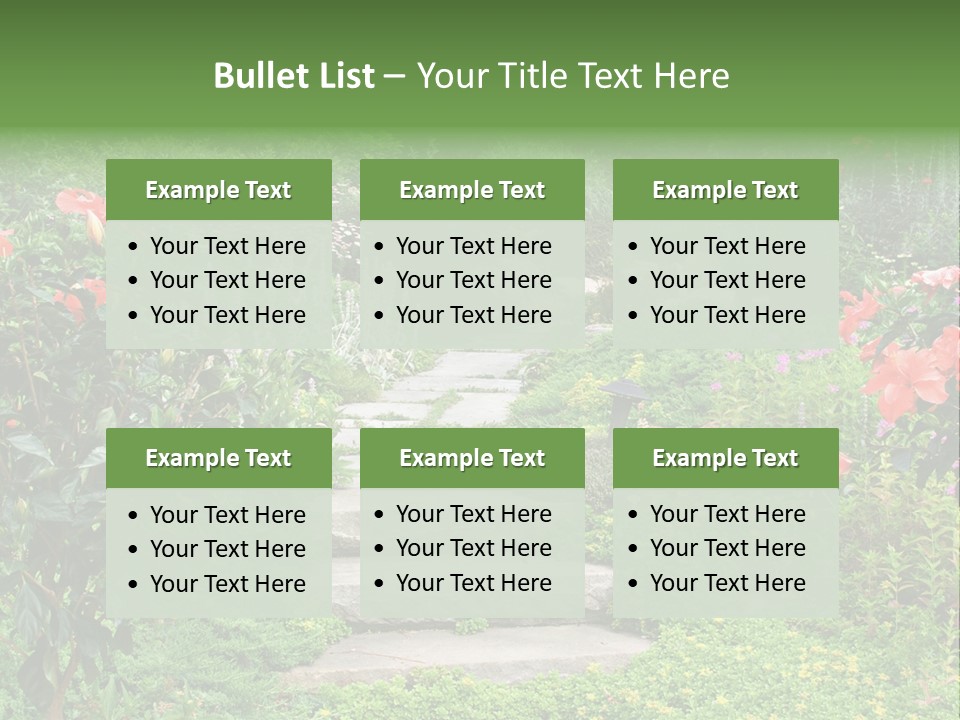 A Beautiful Nature Path Through A Garden. PowerPoint Template