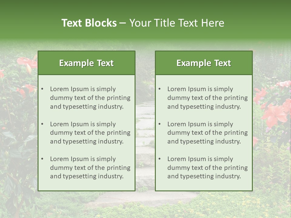 A Beautiful Nature Path Through A Garden. PowerPoint Template