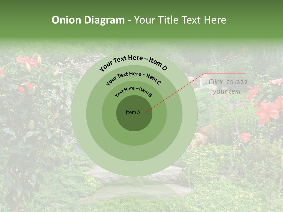 A Beautiful Nature Path Through A Garden. PowerPoint Template