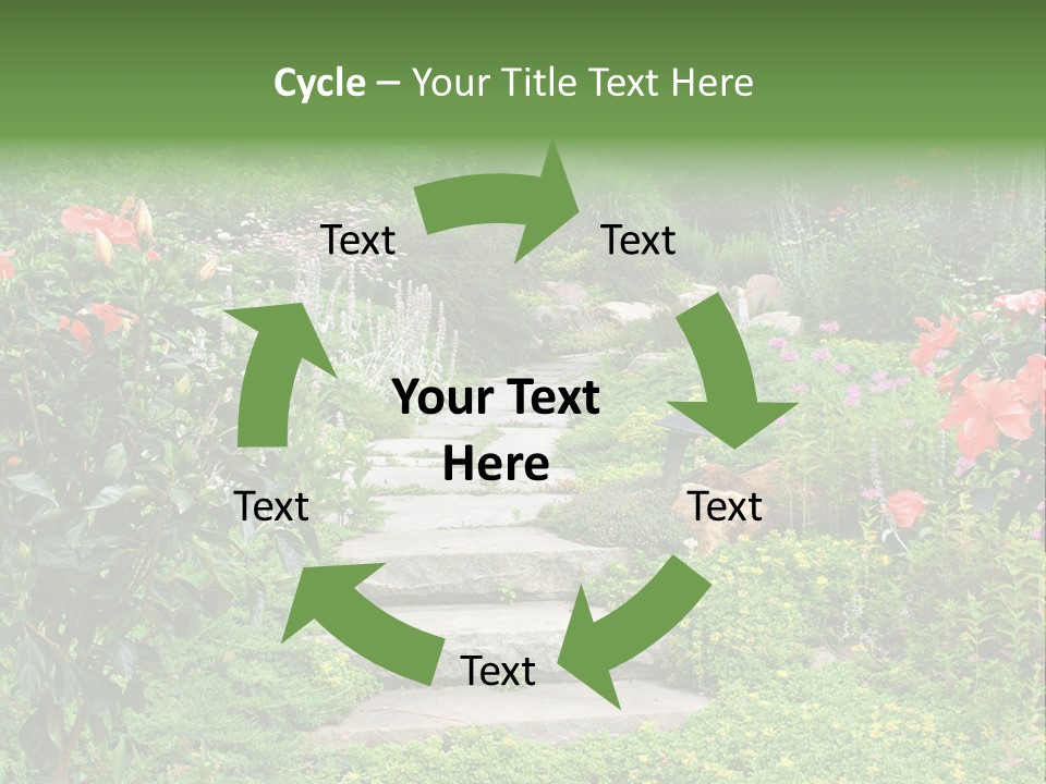 A Beautiful Nature Path Through A Garden. PowerPoint Template