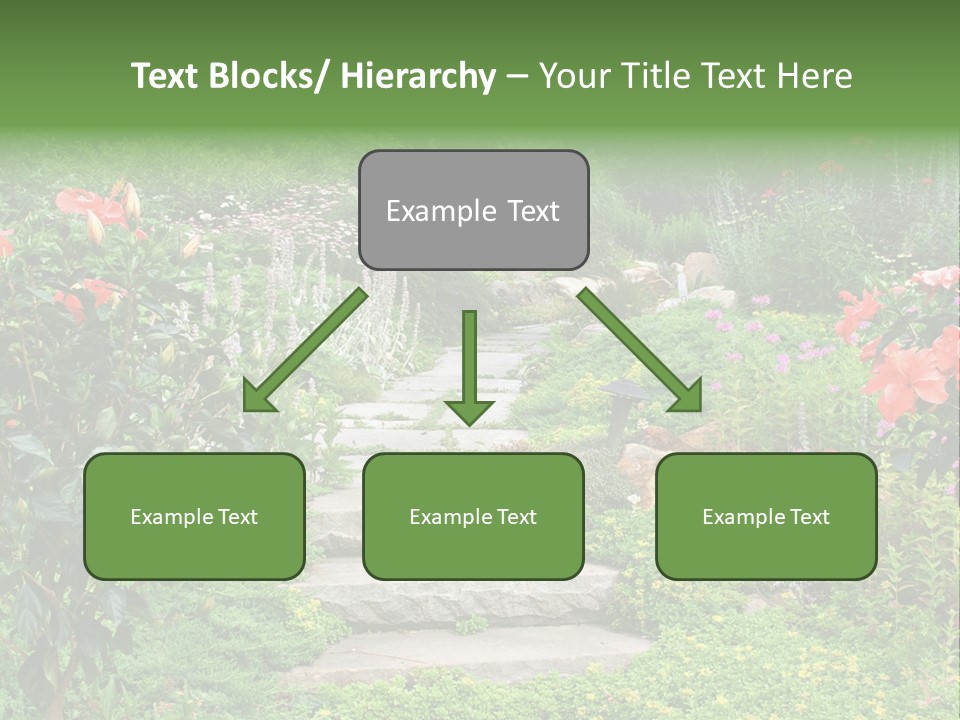 A Beautiful Nature Path Through A Garden. PowerPoint Template
