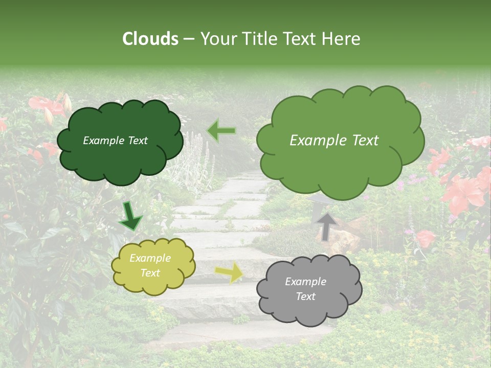 A Beautiful Nature Path Through A Garden. PowerPoint Template
