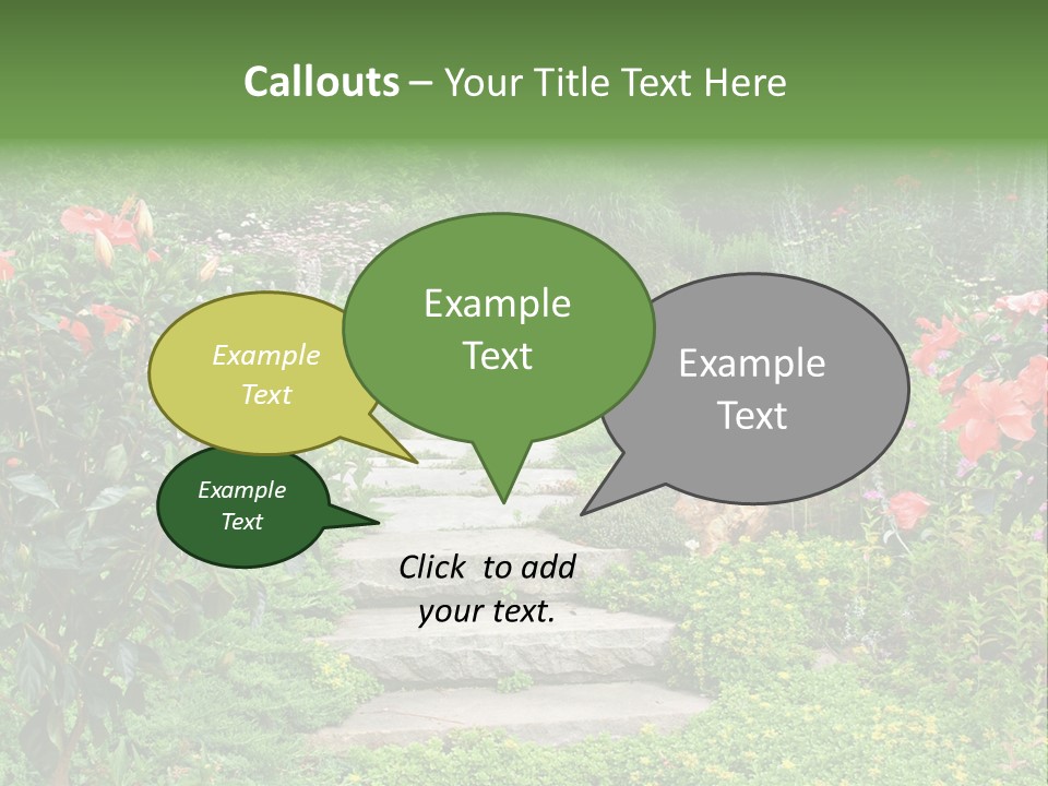 A Beautiful Nature Path Through A Garden. PowerPoint Template