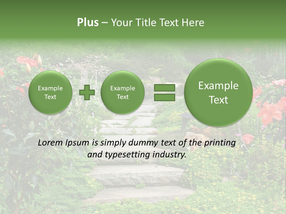 A Beautiful Nature Path Through A Garden. PowerPoint Template