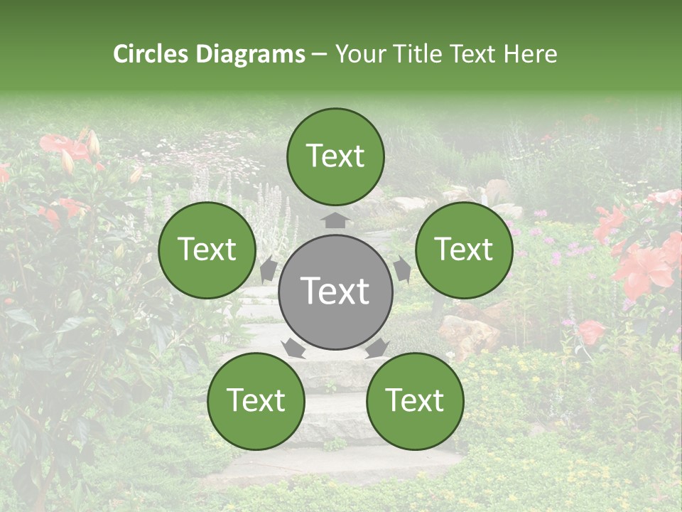 A Beautiful Nature Path Through A Garden. PowerPoint Template