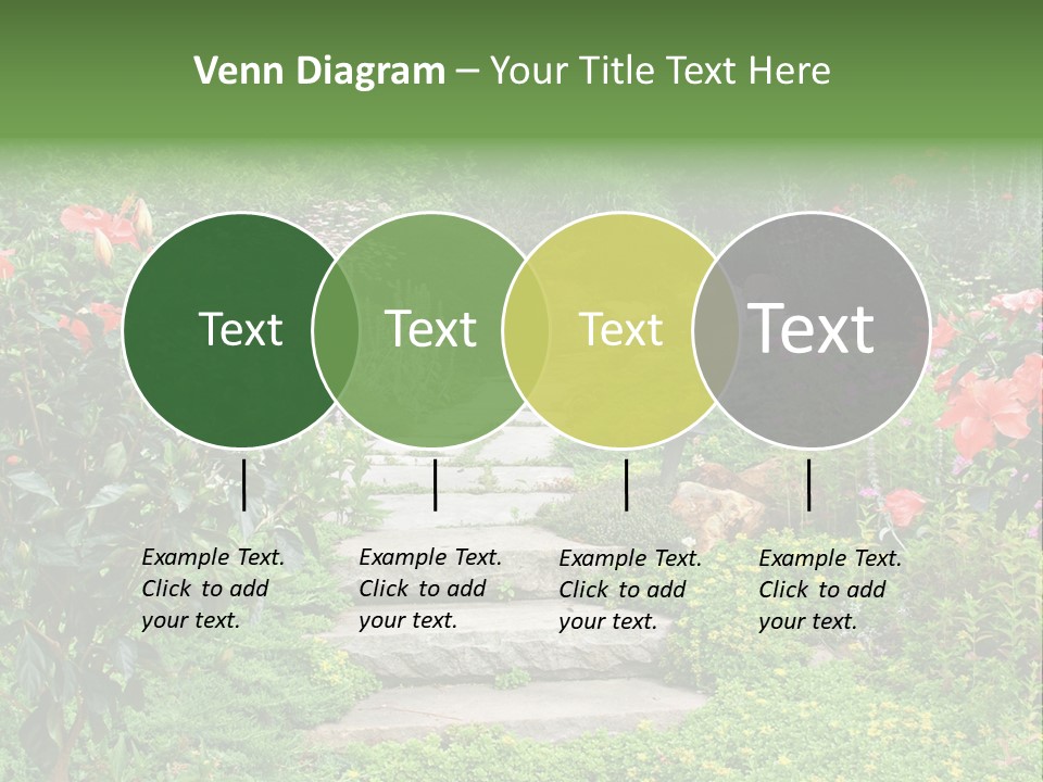 A Beautiful Nature Path Through A Garden. PowerPoint Template