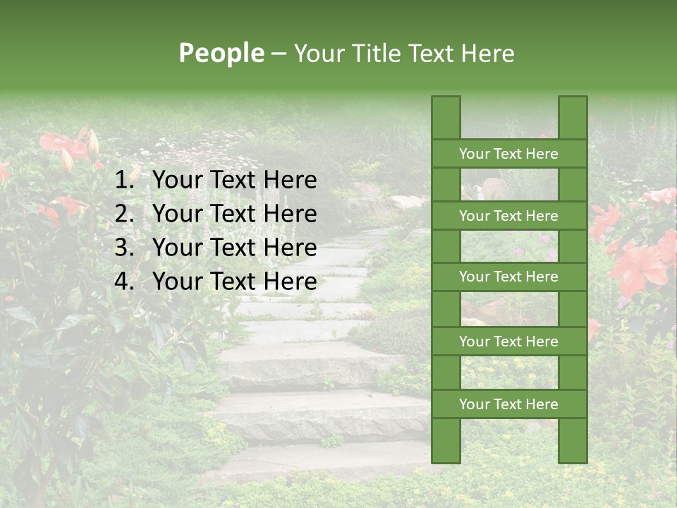 A Beautiful Nature Path Through A Garden. PowerPoint Template