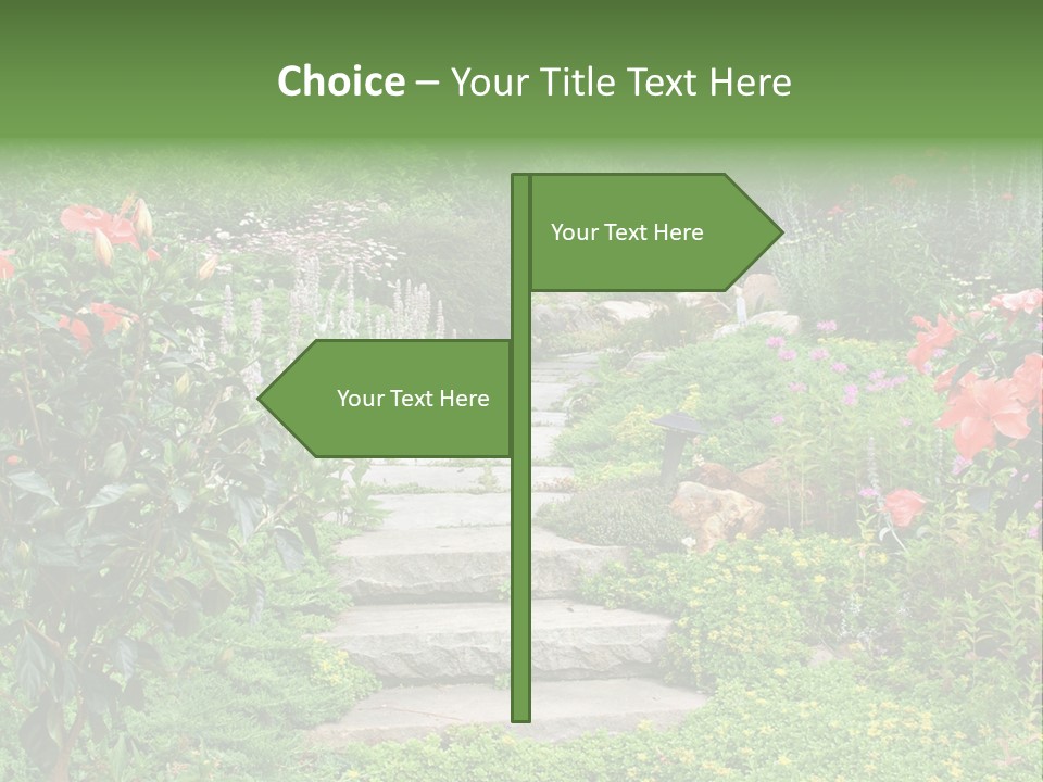 A Beautiful Nature Path Through A Garden. PowerPoint Template