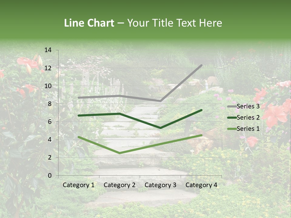 A Beautiful Nature Path Through A Garden. PowerPoint Template
