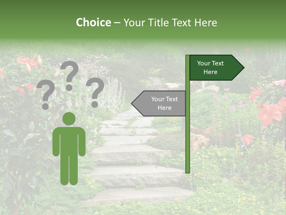 A Beautiful Nature Path Through A Garden. PowerPoint Template