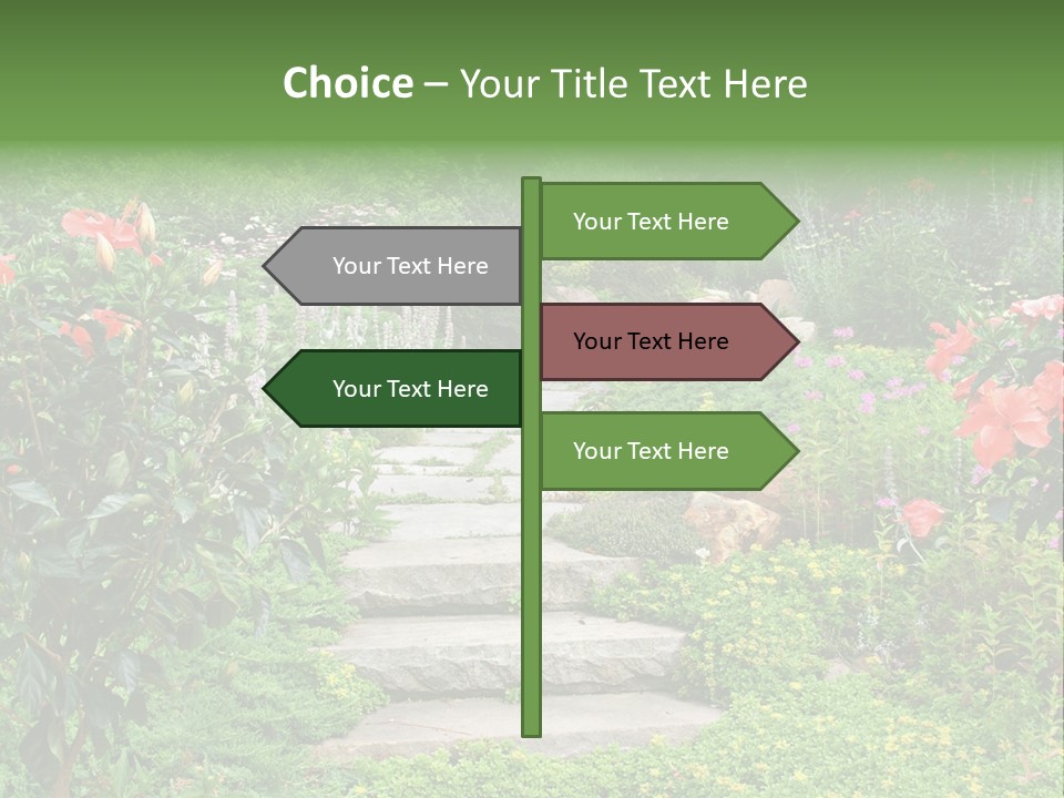 A Beautiful Nature Path Through A Garden. PowerPoint Template